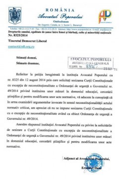 Avocatul Poporului i-a dat peste nas Tineretului Democrat-Liberal